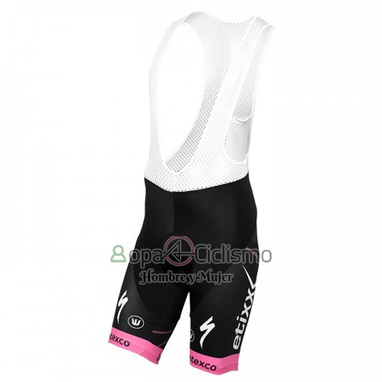 Etixx Quick Step Ropa Ciclismo Culotte Corto 2016 Mangas Cortas Rosa y Negro